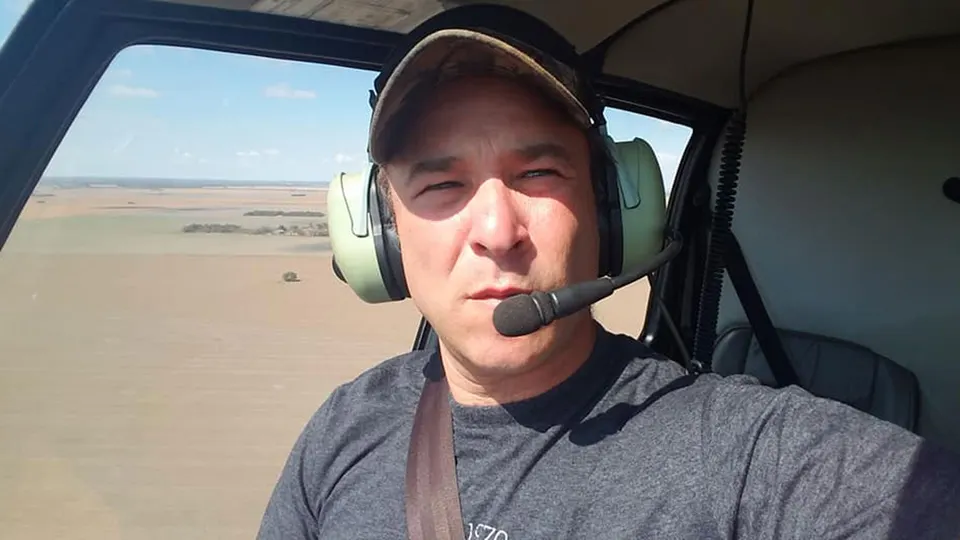 Vista aérea del campo en el norte de Córdoba, desde el helicóptero de Mario Baldo.